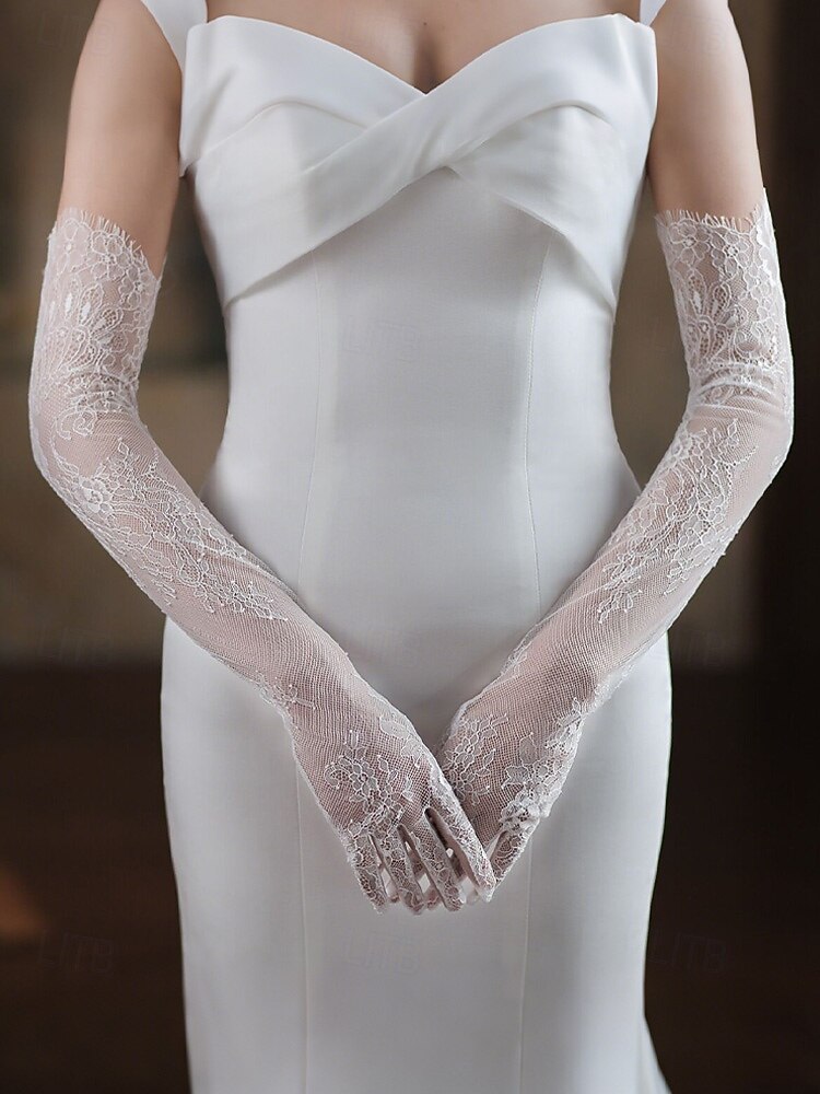 2026年 ウィメンズ マルディグラ レース グローブ、ブラックとホワイトあり、エlegantなデザイン カーニバル、仮面舞踏会、結婚式に最適  コレクション – $11.99 –P6