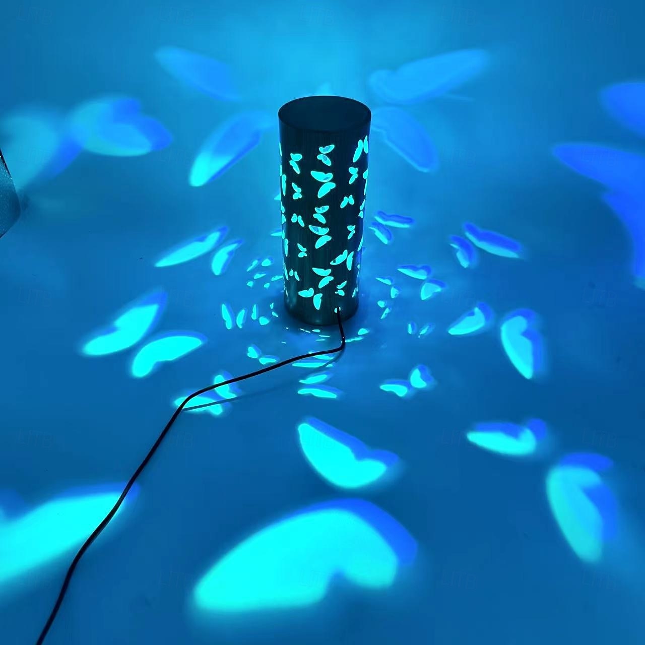 Lampă de proiecție cu fluture din bambus, sursă de alimentare USB, lampă de decor pentru dormitor, sufragerie, noptieră, lumină de noapte, înălțime 20 cm 2026 - $28.99 –P9