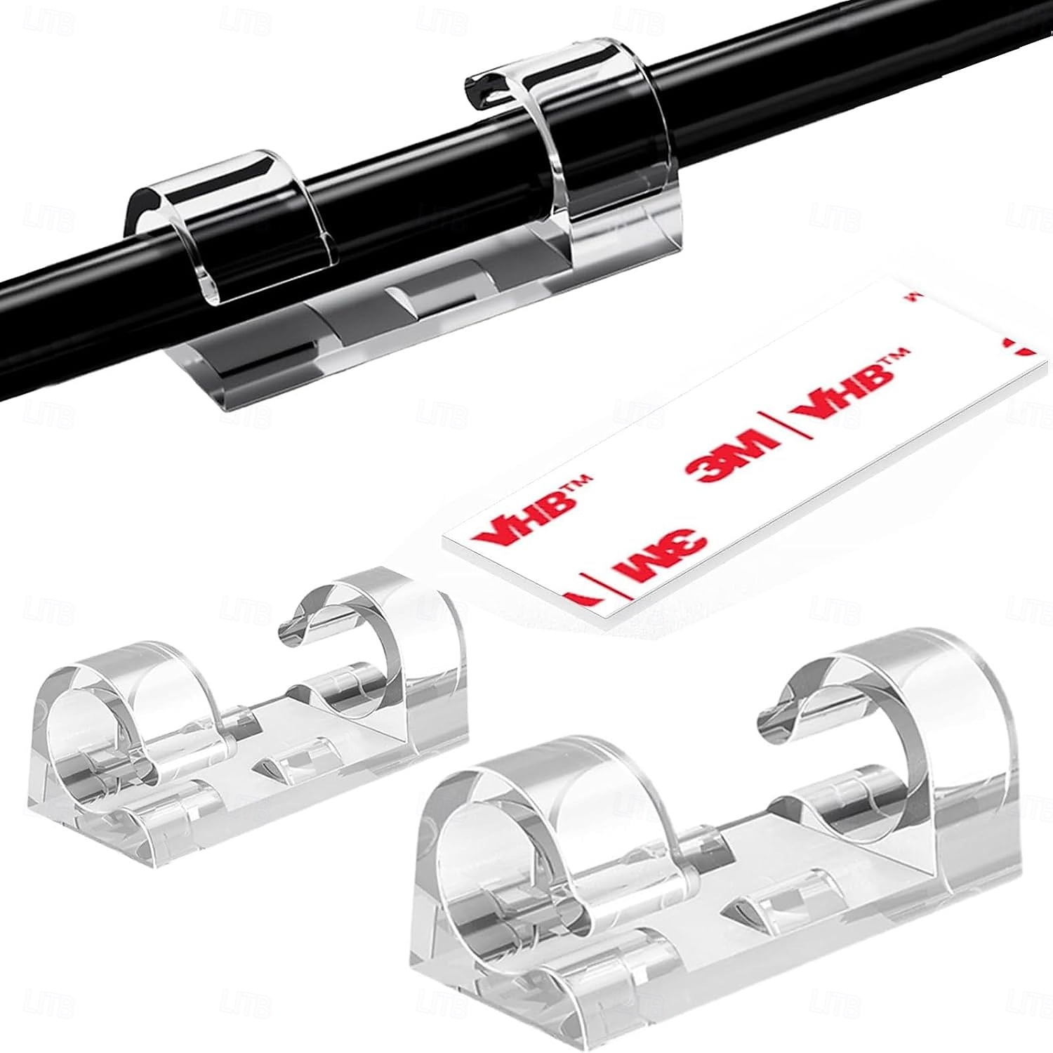 80 clips de câble (petits) &(grand format), serre-câbles adhésifs de finition pour fixation murale (TV, PC, ordinateur portable), clips de gestion de câbles, clips pour éclairage extérieur de 2026 ? $15.99 –P1