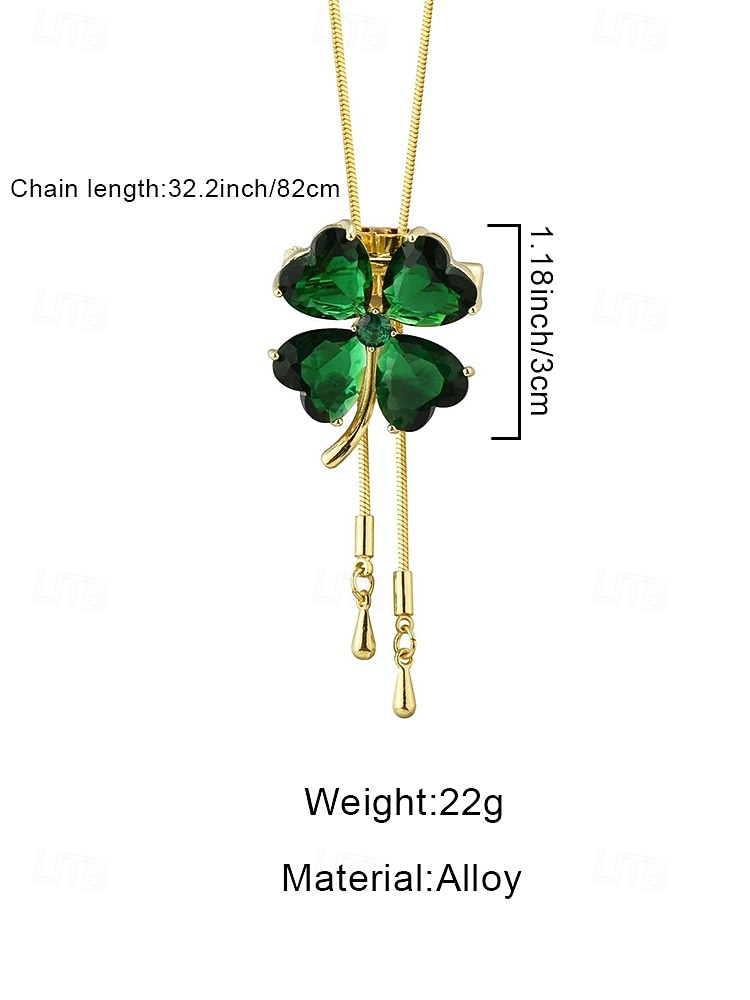 Женский кулон в виде зеленого клевера из сплава, трансформируемое ожерелье или брошь, идеально подходит для Дня Святого Патрика и для повседневной носки. 2026 - $11.99 –P9