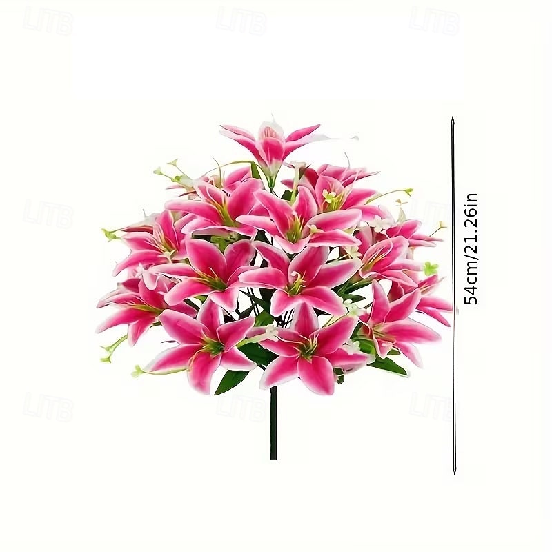 18 Head Artificial Lily Flowers - Elegant Faux Blooms, Perfect for Weddings, Parties, Christmas, Thanksgiving Decorations, Living Room, Bedroom, Dining Table Styling, and Instagram-Inspired Home Decor 2026 - $11.99 –P12