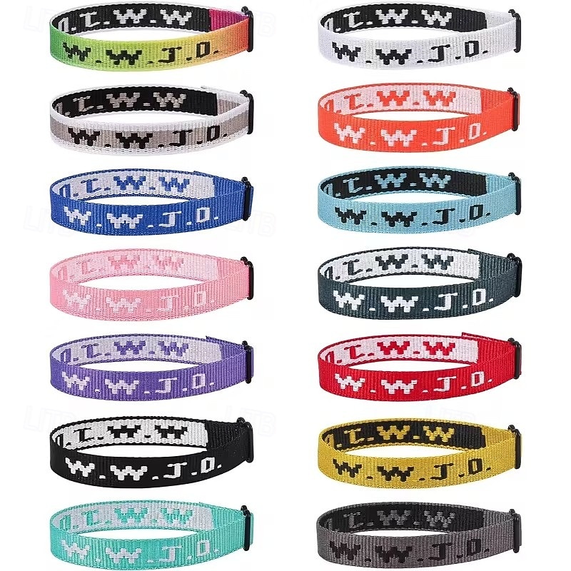 15 kpl wwjd kristillinen rannekorusetti, sopii miehille ja naisille, säädettävät rannekorut irtotavarana, täydellinen lahjaksi - Jeesus tekee rannekorut 2026 - $15.99 –P5