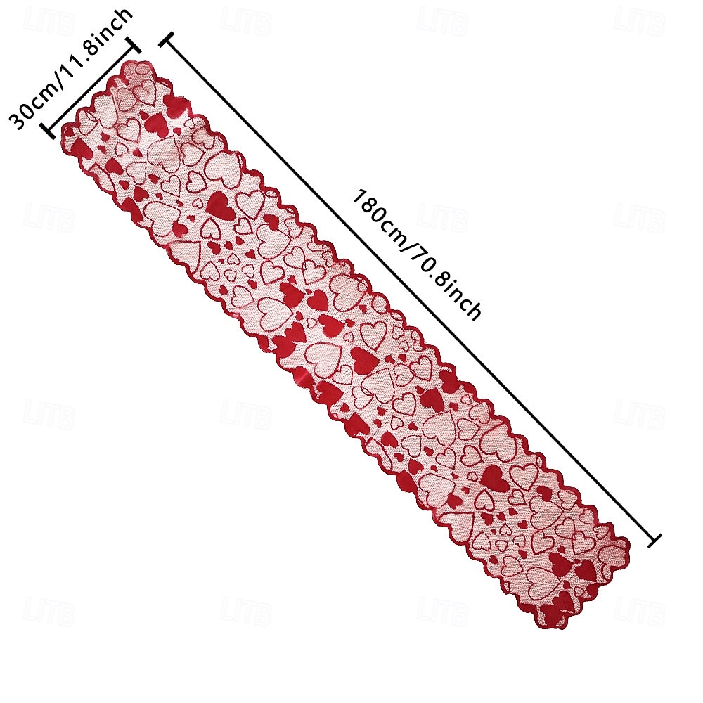 Valentine's Day Heart Lace Table Runner and Placemat Set, Red Cupid Design, Perfect for Weddings, Romantic Dining, Festive Decor, Ideal for Valentine's Day Home and Table Decorations 2026 - $3.99 –P4