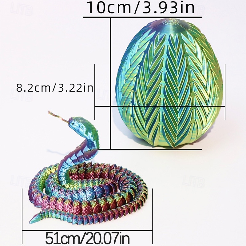 3D drukowane pisanki z wężem w środku, urocze jajka z obrotowymi kołami zębatymi i kryształowymi zwierzątkami-wężami w środku, dekoracja domowego biura, biurko dyrektora, kryształowe zabawki w 2026 - $19.99 –P3