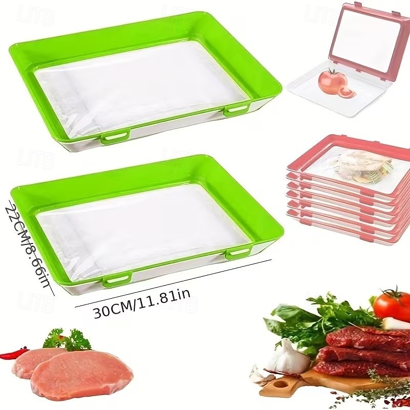 Conjunto de 2/4 recipientes empilháveis para armazenamento de alimentos na geladeira com vedação a vácuo, caixas organizadoras de cozinha de alta qualidade para frutas, verduras, pão e carne. de 2026 por $16.99 –P5