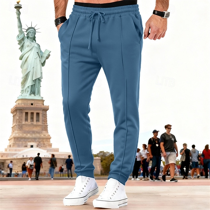 Men's Sweatpants Joggers Trousers Drawstring Pocket Elastic Waist Plain Comfort Breathable Outdoor Daily Holiday Vacation Fashion Blue Black Micro-elastic 2026 - $17.99 –P13