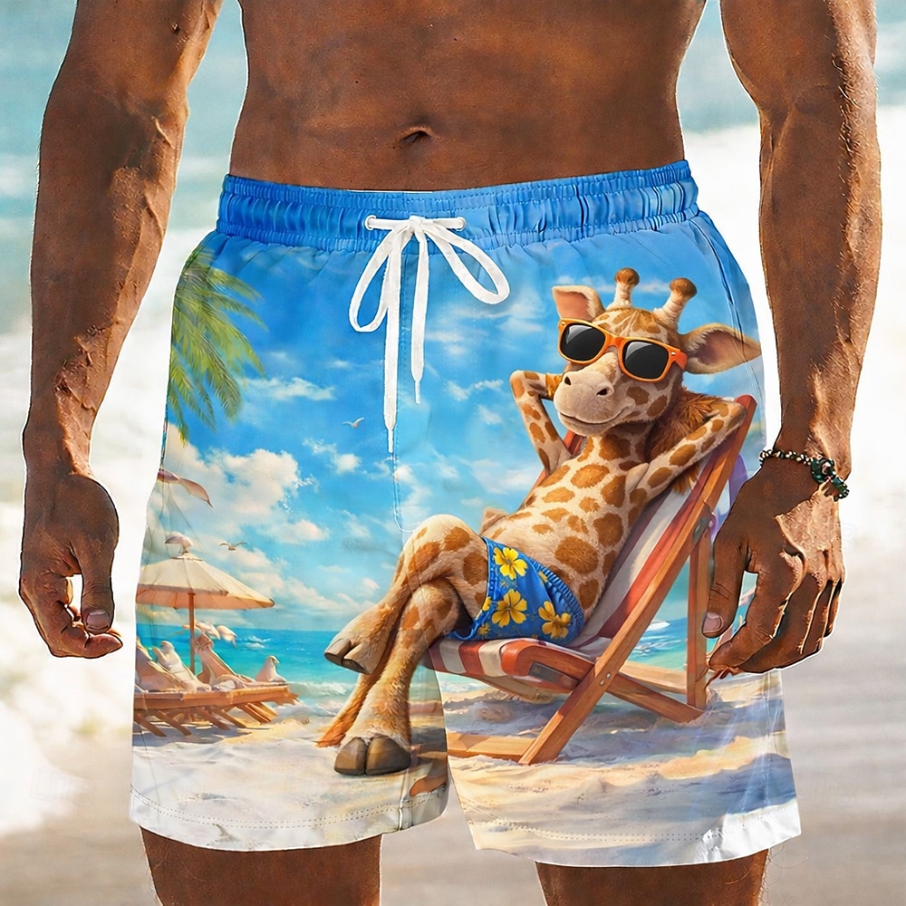 Per uomo Cartoni animati Giraffa Ippopotamo Costumi da bagno Pantaloncini da mare Pantaloncini da Surf Misura del girovita medio Divertente Camicia hawaiana Vacanza al Mare Tasche Laterali fodera in del 2026 a $20.99 –P2