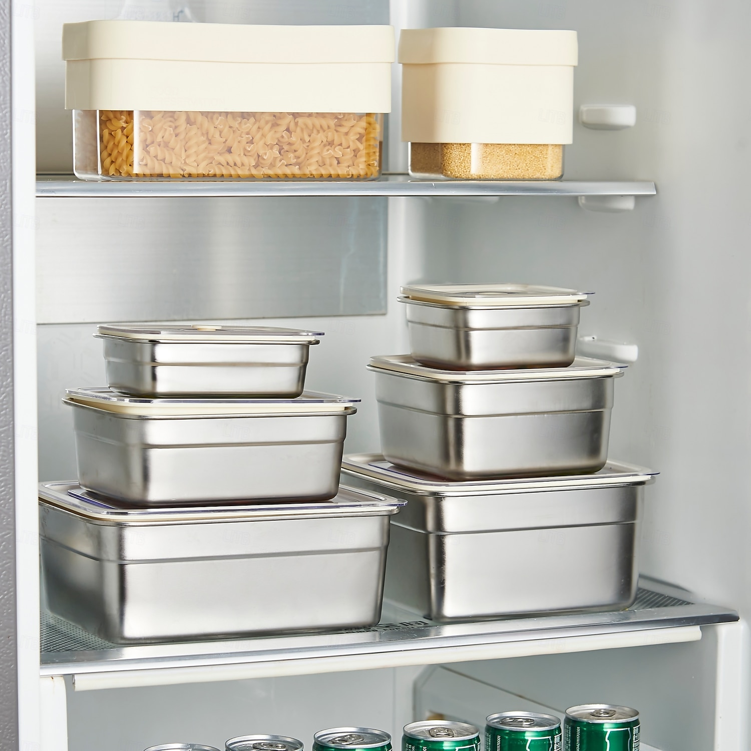 vakuummatbeholder matvaregodkjent sus304 forseglet matoppbevaringsboks bento lunsjboks for frukt, kjøleskapsikker, lufttett måltidsbeholder (firkantet) 2026 - $20.99 –P1