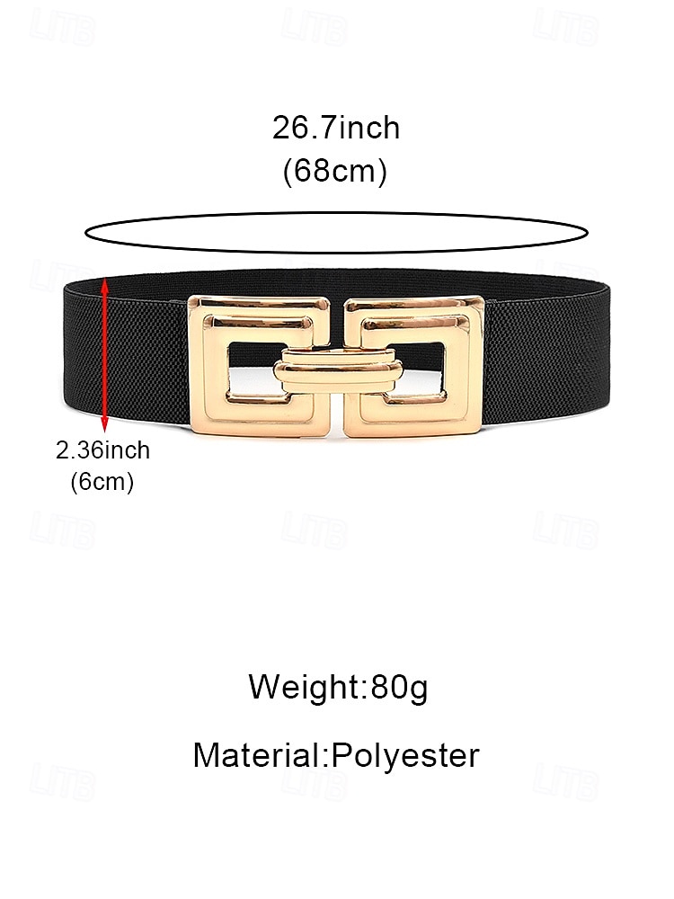 Эластичный нейлоновый пояс для женщин с квадратной золотой пряжкой, доступен в нескольких цветах, идеально подходит как для повседневной носки, так и для торжественных случаев. 2026 - $14.99 –P11