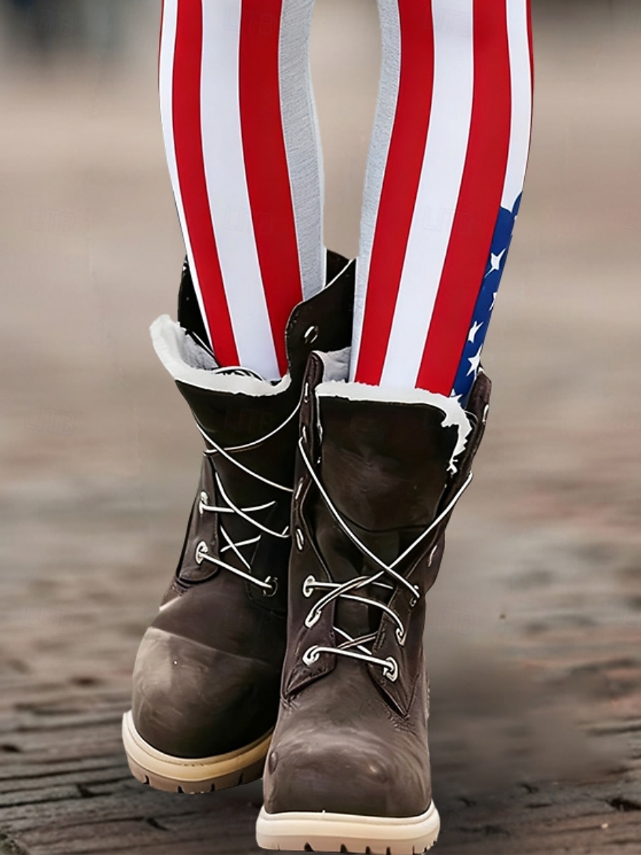 Leggings femininas para o Dia da Independência dos EUA, leggings confortáveis, leggings casuais para férias, calças compridas de cintura alta com estampa da bandeira americana, confortáveis, elásticas, casuais para uso diário, férias, azuis, primavera, ou de 2026 por $22.99 –P3