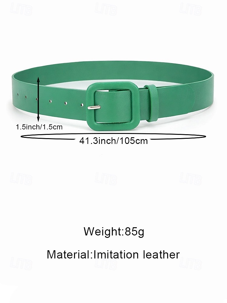 Damesriem van imitatieleer, verkrijgbaar in diverse kleuren, verstelbare pasvorm, perfect voor St. Patrick's Day en dagelijks gebruik, stijlvol en veelzijdig accessoire. 2026 - $9.99 –P7