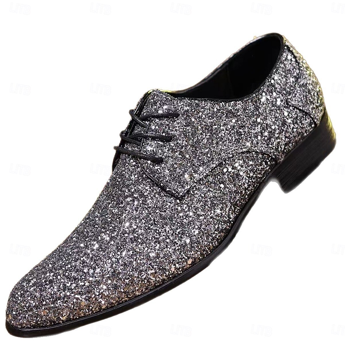 Scarpe da festa glitterate viola per uomini di Mardi Gras scarpe eleganti scintillanti con lacci design alla moda con dettagli metallici perfette per Carnevale festival e occasioni speciali del 2026 a $54.99 –P3