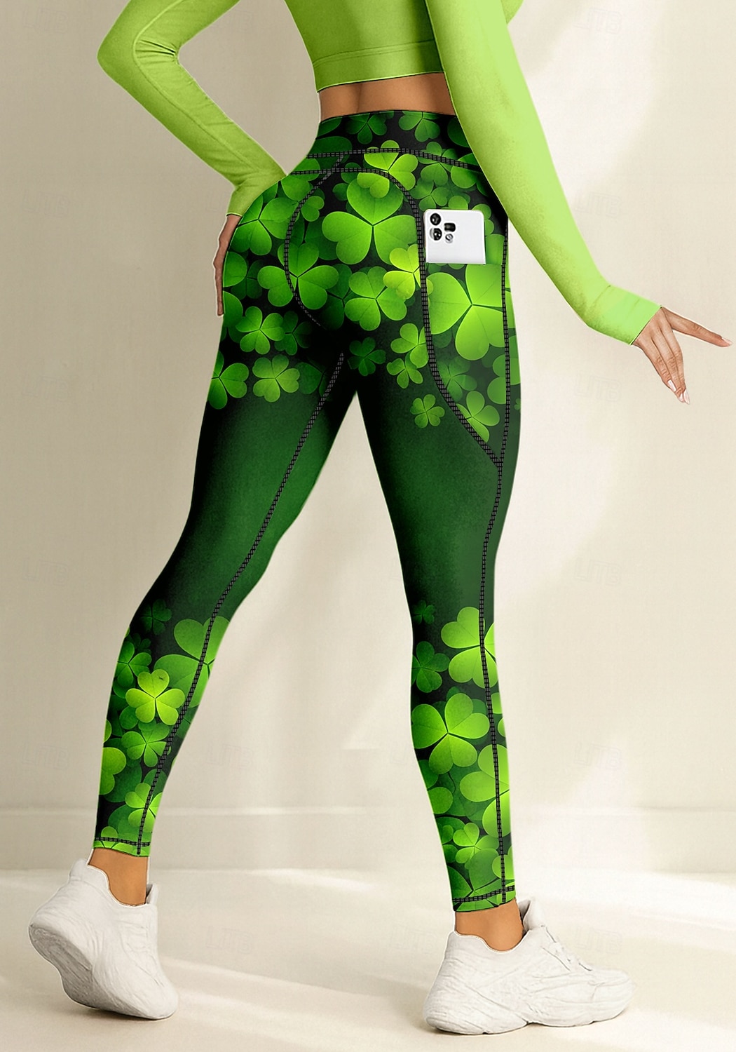 Saint Patrick Femmes leggings de pilates Pantalons de fitness Jambières de gymnastique Poches Droit de timbre Poches Latérales Pilates Salle de sport Entraînement en salle Pantalons Collants Leggings de 2026 ? $20.99 –P3