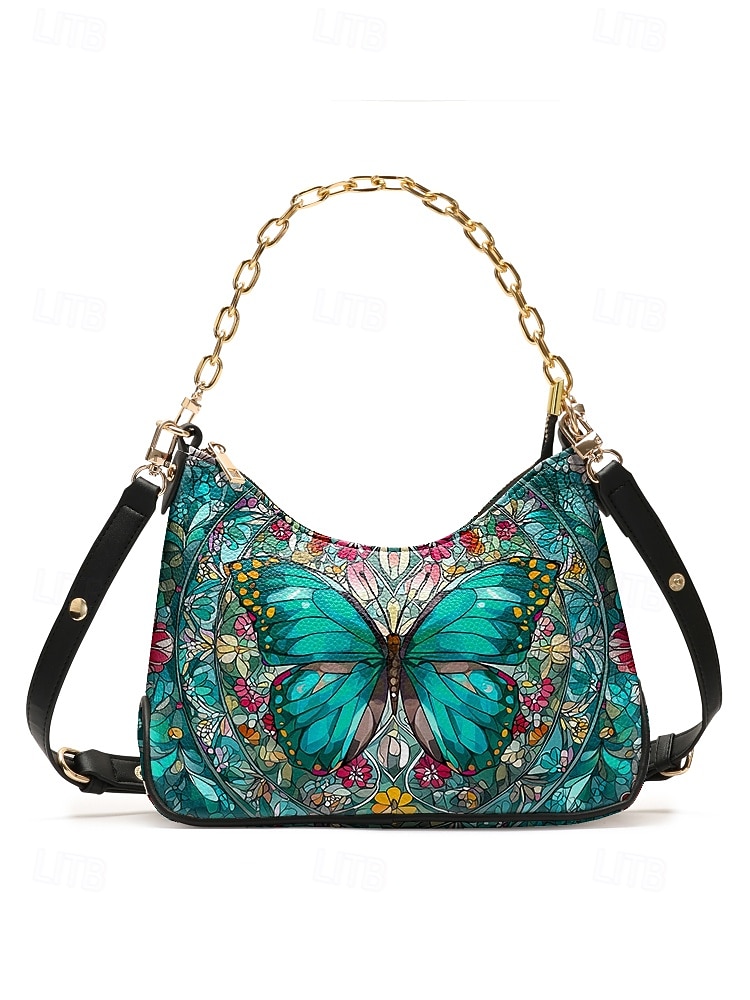 Damen-Schultertasche aus Kunstleder mit verstellbarem Riemen, Schmetterlingsmuster, in verschiedenen Farben erhältlich, vielseitige Tragemöglichkeiten für legere und formelle Anlässe. 2026 - $34.99 –P14