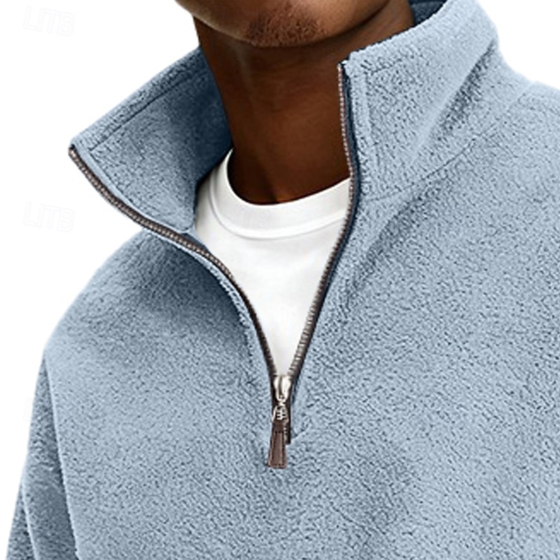 Per uomo Maglia Felpa in pile Maglione Felpa con zip corta Rosso bordeaux Nero Verde chiaro Cachi Grigio Colletto Mao Semplice Patchwork Casuale Quotidiano Sport & Outdoor Streetwear Cool del 2026 a $24.99 –P6