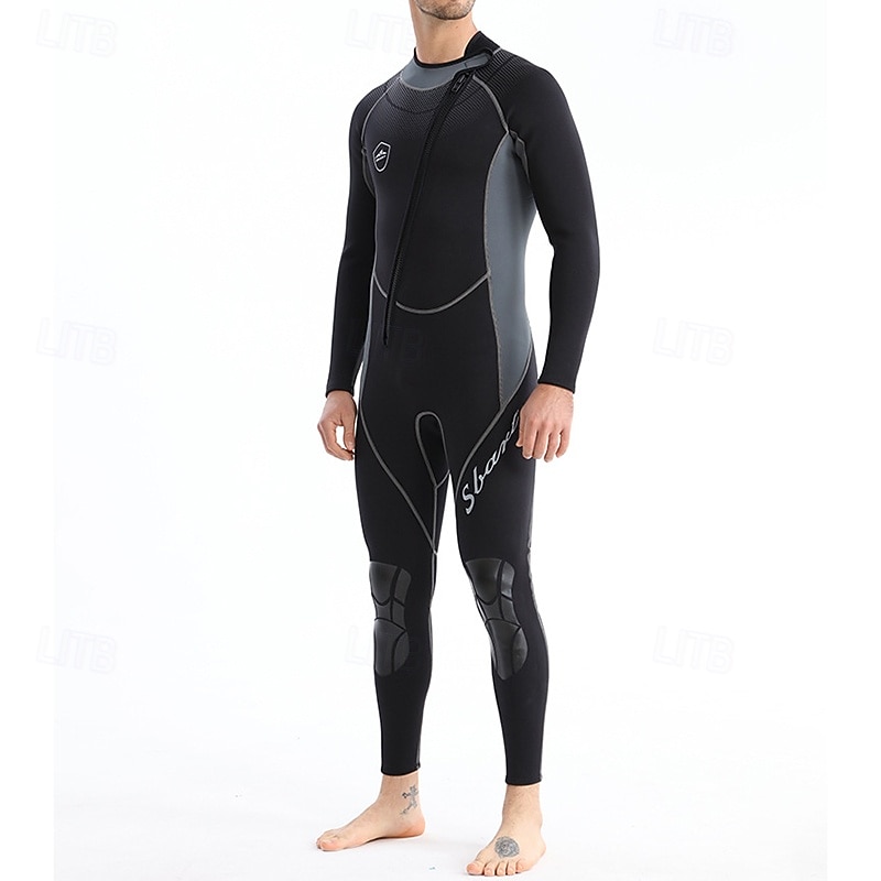 Men's 1.5mm Neoprene Diving Suit Full Wetsuit Rash Guard Stretchy Long Sleeve Front Zipper - Surfing Snorkeling Scuba Patchwork Winter 2026 - $75.99 –P5
