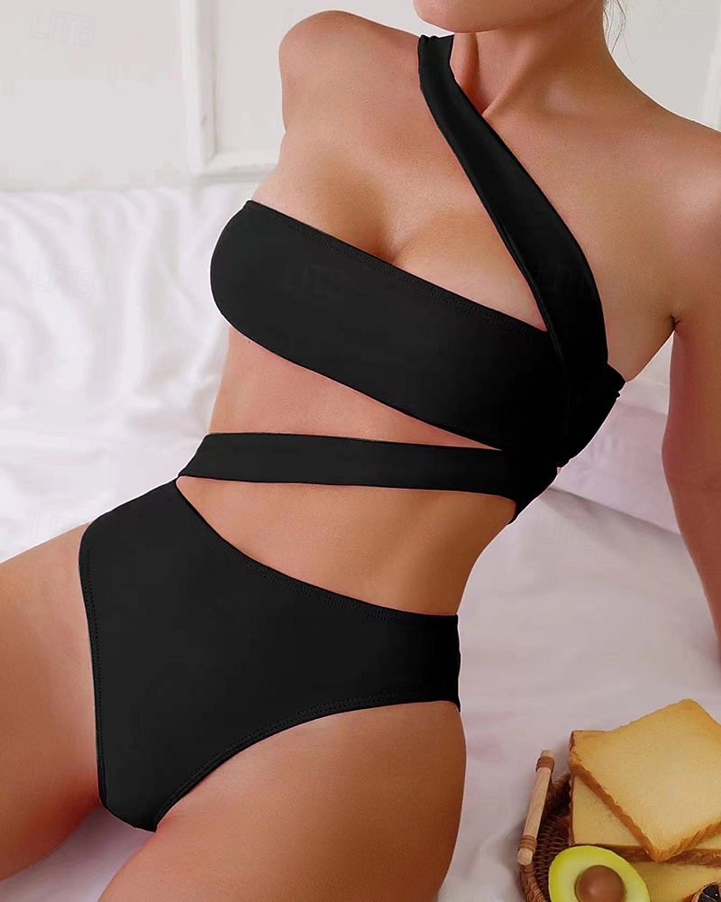 Per donna Costumi da bagno Intero Bikini Shorts Costume da bagno Senza schiena Vacanza Abbigliamento da Spiaggia Tinta unica Senza Spalline Senza Maniche Costumi da bagno del 2026 a $21.99 –P1