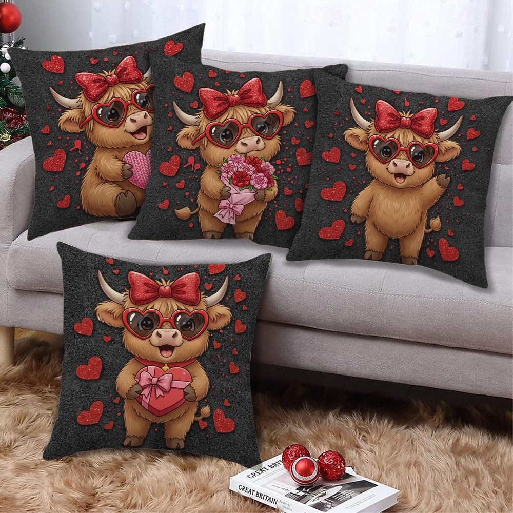 2026年 1 個 ベルベット 枕カバー, プリント シンプル カジュアル 方形 伝統的な クラシック  コレクション – $8.99 –P3