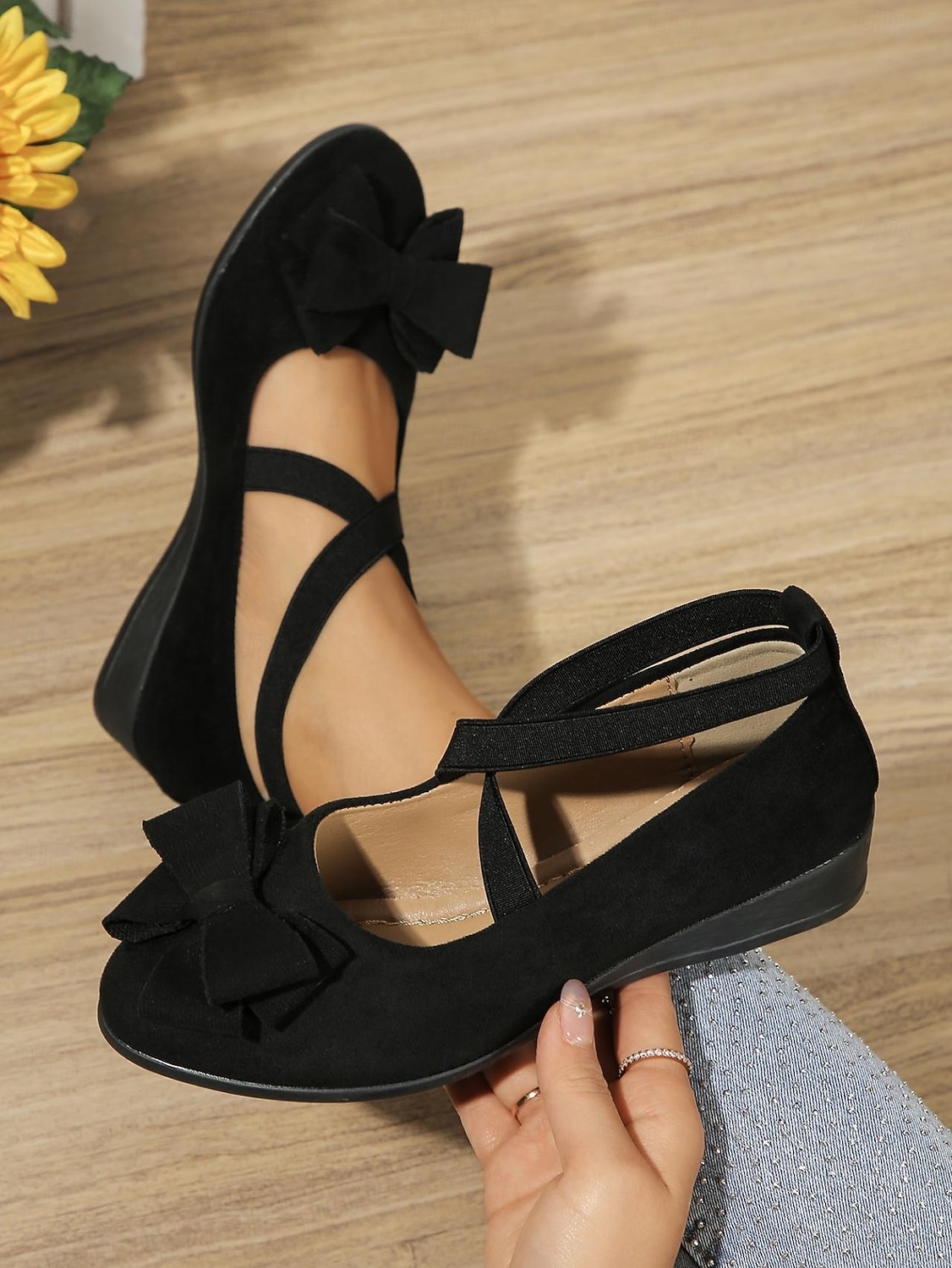 Damskie Codzienny Niski obcas Okrągły palec u nogi Codzienny Sztuczny zamsz Mokasyny Migdałowy Czarny Niebieski 2026 - $11.99 –P3