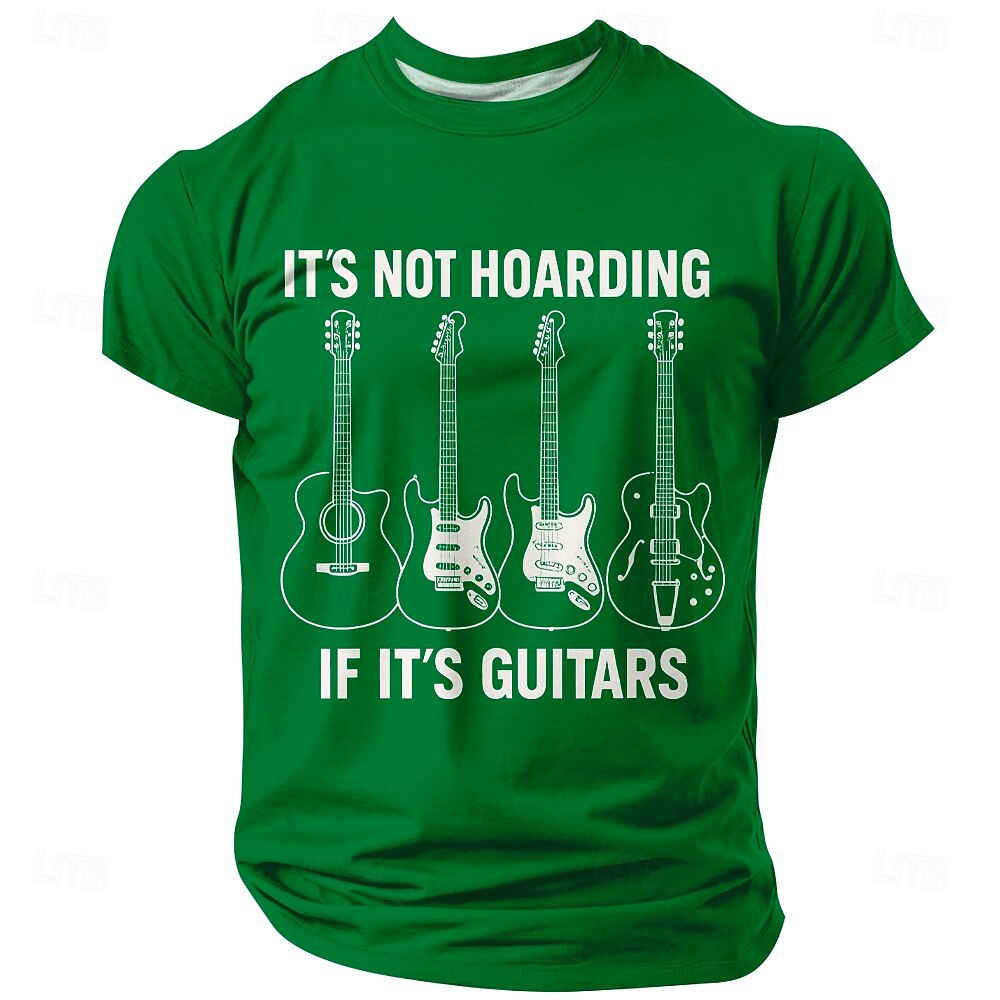 Herren Gitarre Lustiger Slang T Shirt Kurzarm T-Shirt 3D-Druck Rundhalsausschnitt Hemd Mode Täglich Täglich Straße Blau Schwarz Rote Sommer Frühling Bekleidung S M L XL XXL XXXL 2026 - $21.99 –P3