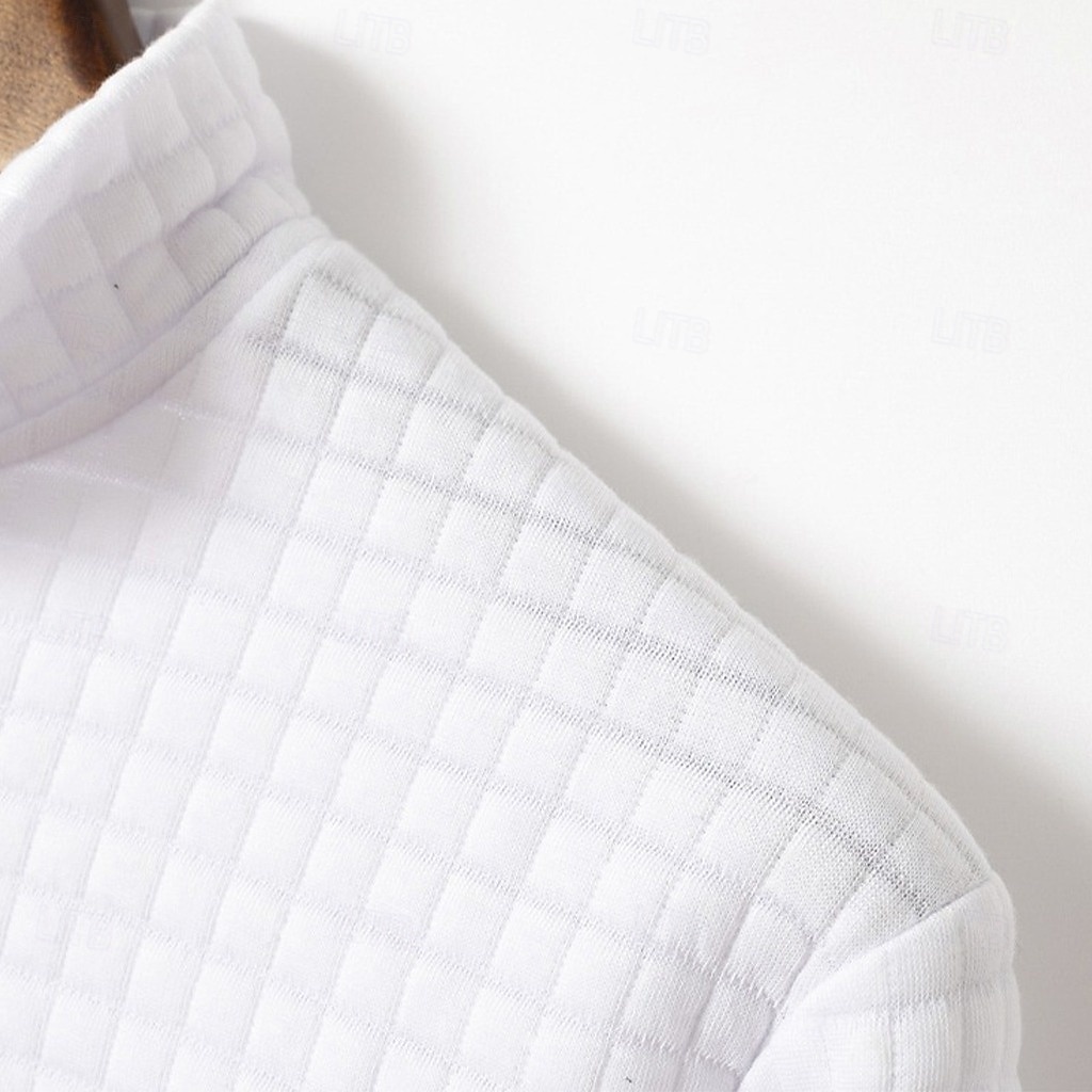 Per uomo Magliette Polo a Nido d'Ape Testurizzato Casuale Sport & Outdoor Con cerniera Zip a un quarto Manica Lunga Moda Moderno Con zip Tasca Primavera Autunno Primavera & Autunno Vestibilit del 2026 a $20.99 –P12