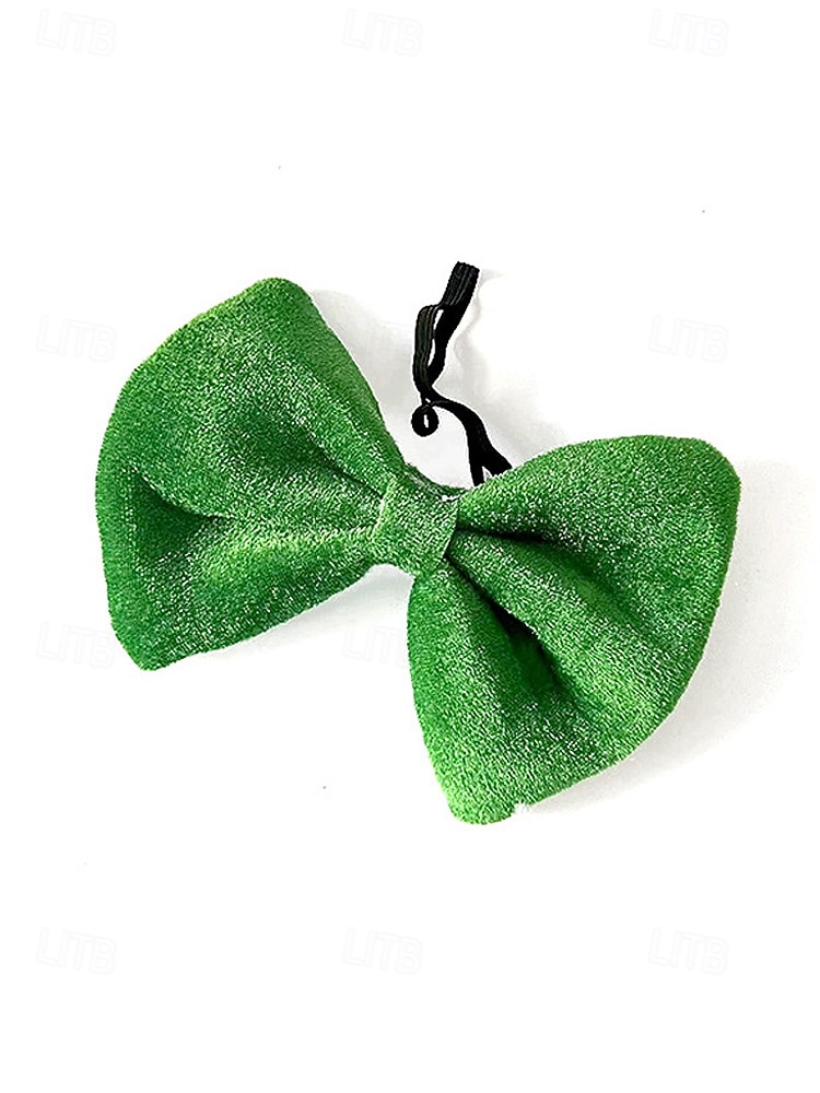 2026年 男性用の聖パトリックの日のスパンコール蝶ネクタイ、シャムロックと祝祭の模様が入った緑のポリエステル生地、アイルランドのパーティー、パレード、バー、休日のお祝いに最適な調節可能なドレス用蝶ネクタイ  コレクション – $7.99 –P8