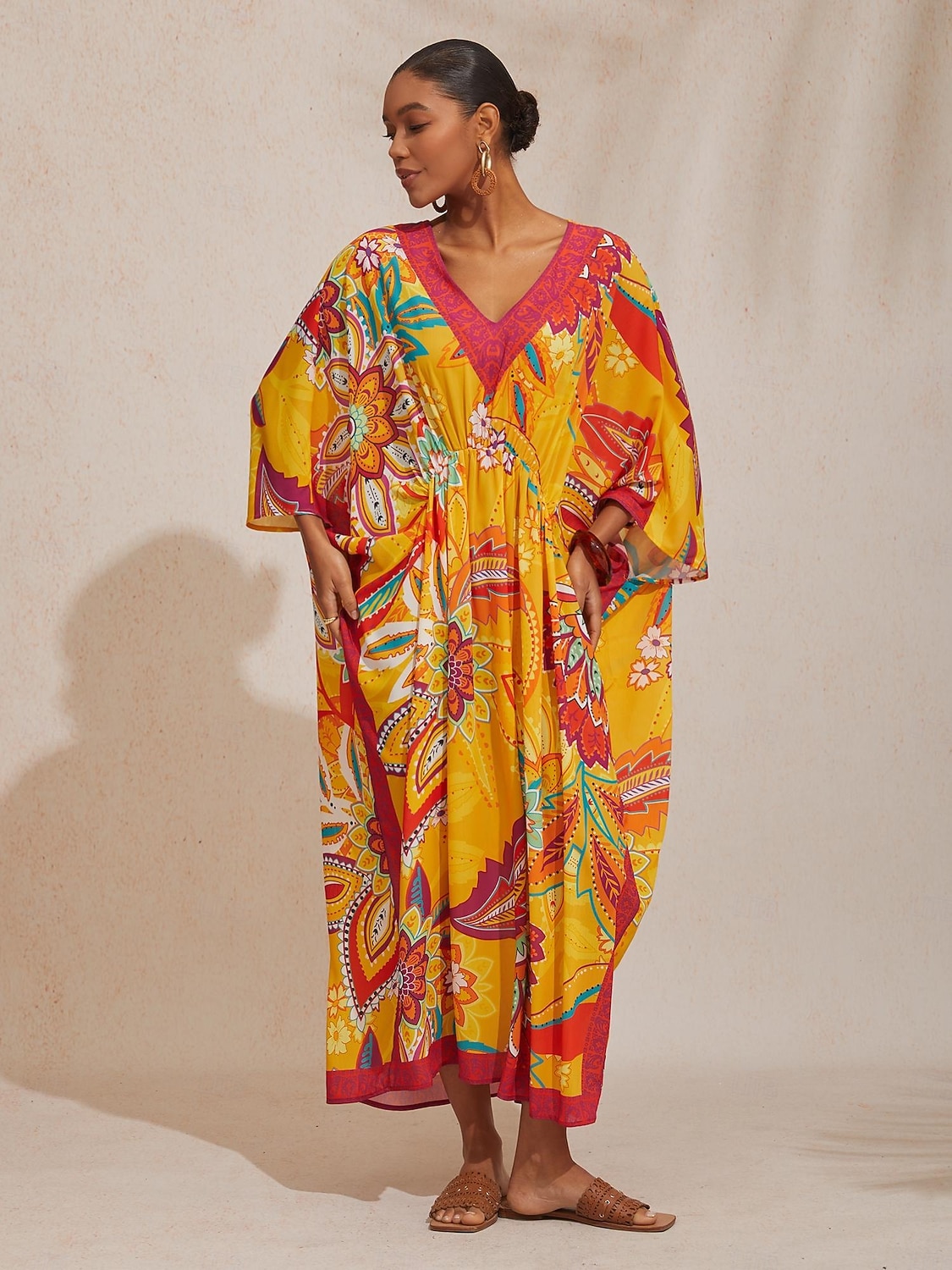 Boho-Paisley-Kaftan aus fließendem Chiffon 2026 - $91.99 –P5