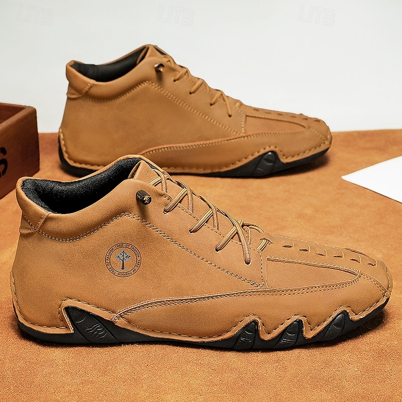 stivali da uomo in similpelle verde fatti a mano: design unico e resistente con vestibilità comoda, ideali per l'uso casual, all'aperto e quotidiano del 2026 a $46.99 –P1