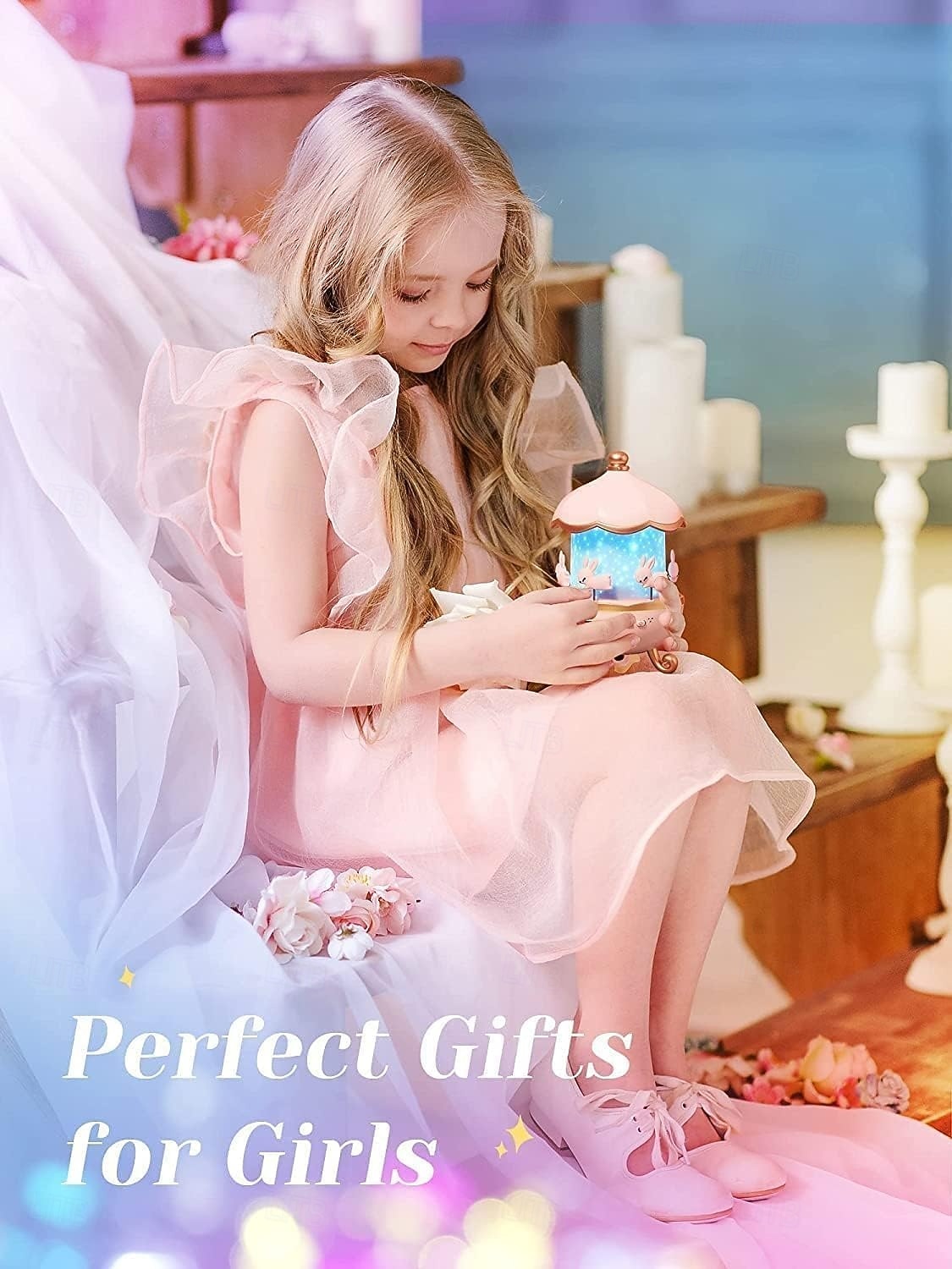 nattlys for barn, leker med 15 filmer &15 hvite lyder, oppladbart 1200 mAh nattlys for småbarn med 360° rotasjon, fjernstyrte enhjørningsgaver til jenter, leker for jenter 3-12 år gamle 2026 - $46.99 –P4