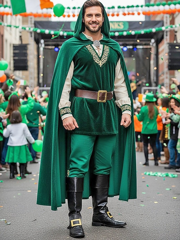 Schuhüberzüge für Herren zum St. Patrick's Day, schwarze Gamaschen aus Kunstleder mit goldener Schnalle, elastische Überzüge zum Hineinschlüpfen, Accessoires für Koboldkostüme zum irischen Fest, zur Parade und für Partys 2026 - $11.99 –P1
