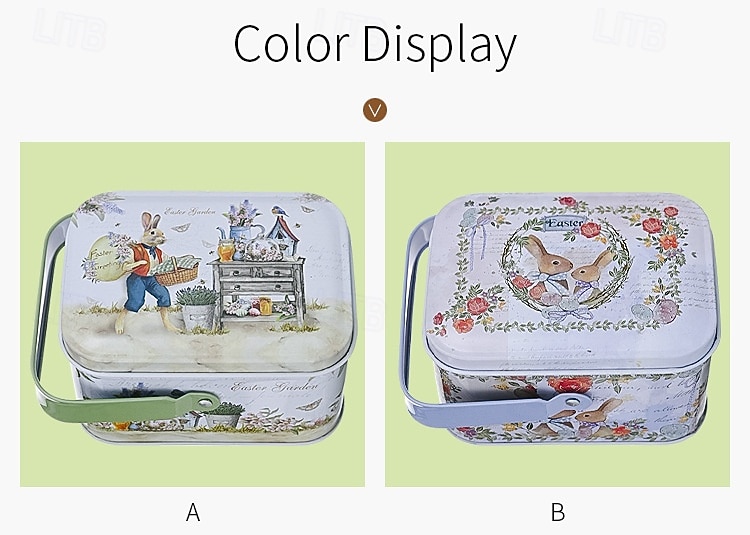 Συσκευασία 6 κουτιών δώρου με δημιουργικά πασχαλινά τενεκεδάκια, κουτιά δώρου με μπισκότα και λαγουδάκι, φορητά κουτιά δώρου με πασχαλινές λιχουδιές, διακοσμητικά μεταλλικά κουτιά δώρου 2026 - $20.99 –P10