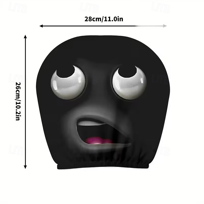2pcs Cartoon Big-Eyed Face Printed Car Headrest Covers, Interior Decoration, Universal Fit, Washable, Easy to Install, Suitable for Long Trips Or Road Trips, Perfect Quirky Car Decoration 2026 - Kč154 –P32