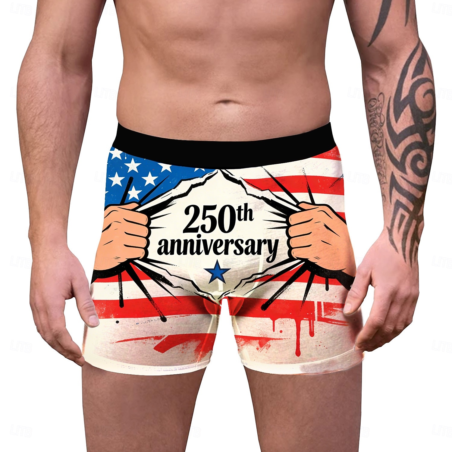 250º Aniversário EUA 2026 Boxer Curto Roupa Íntima Bandeira dos EUA Inovador Engraçado Adulto Homens Dia da Independência 4 de julho Casual Festa Vestir-se de 2026 por $15.49 –P2