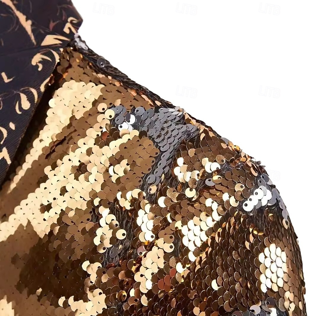 2026年 ディスコ 1980年代 テールコート プラスサイズ 長袖 ディスコ スパンコール 仮装 男性用 カーニバルコスチューム マスカレード クラブ プライドパレード プライド月間 成人 コート オールシーズン  コレクション – $77.99 –P5