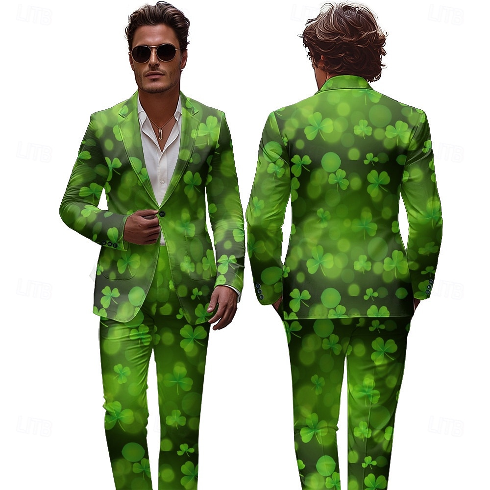 St. Patrick 2026 Shamrock Irish Carnival Pants Suits & Blazers Novelty Funny Adults' Men's Saint Patrick's Day Casual Party Easy Carnival Costume Dress Up 2026 - $79.99 –P5