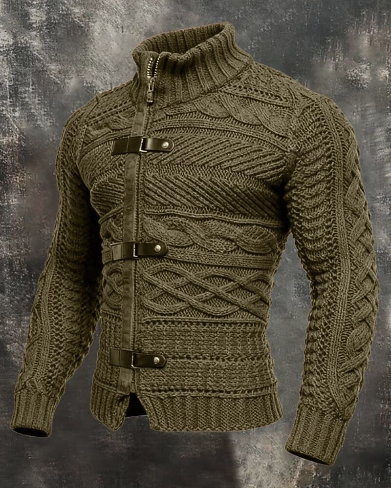 Men's Sweater Pullover Sweater Jumper Zip Sweater Knit Sweater Ribbed Knit Regular Tops Knitted Plain Turtleneck Streetwear Modern Casual Daily Wear Clothing Apparel Fall Winter Black Dark Navy S M L 2026 - $42.99 –P6