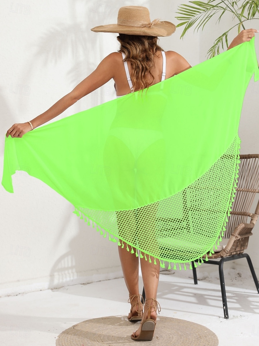 Kostium kąpielowy damski okrycie wierzchnie owinięcie frędzle wakacyjne wdzianko plażowe jednolity kolor bez rękawów kostiumy kąpielowe 2026 - $22.99 –P9