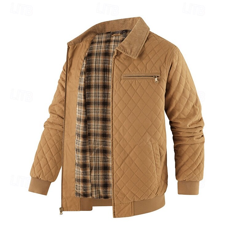 Per uomo Cappotto Invernale Giacca trapuntata Giacca Casual Casuale Quotidiano Calore Termico Tasca Cerniera completa Autunno Inverno Semplice Streetwear Quotidiano Collo ripiegato Regolare Nero del 2026 a $63.99 –P8