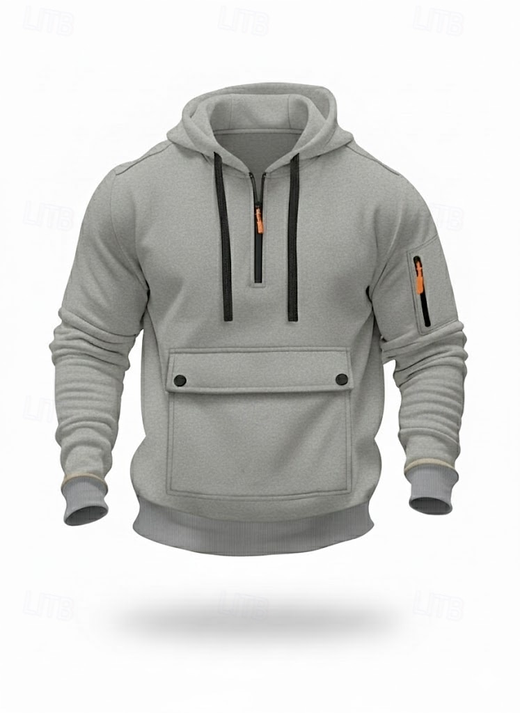 Per uomo Felpa con cappuccio Felpa con cappuccio a zip intera Nero Blu marino Cachi Grigio chiaro Grigio scuro Con Cappuccio Semplice Tasca Quotidiano Sport & Outdoor Ferie Poliestere Streetwear del 2026 a $13.99 –P4