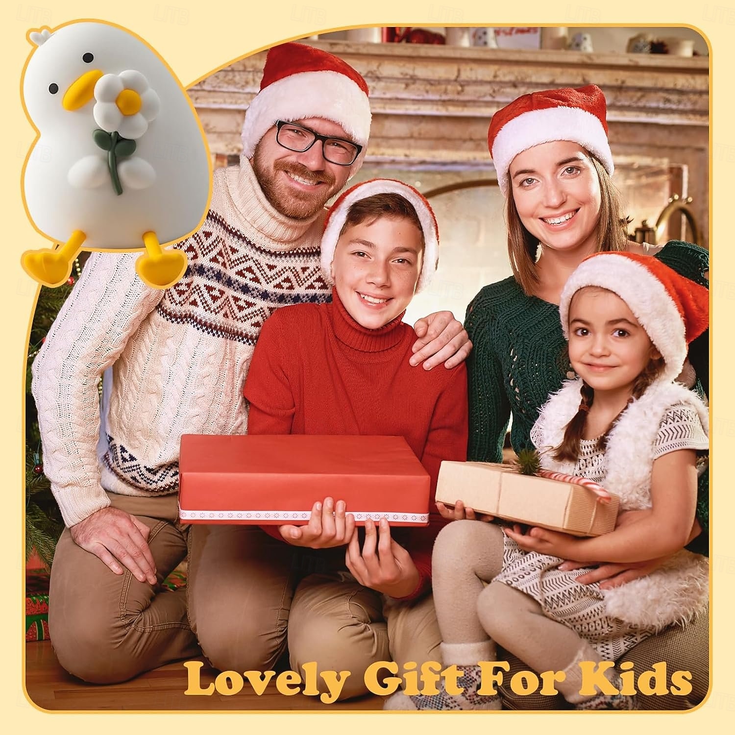 Мягкий силиконовый светильник-утка с цветком-уткой, зарядка через USB, ночник с таймером для спальни, изголовье кровати, атмосферный светильник, подставка для телефона, подарок на Рождество, Новый 2026 - $16.99 –P8