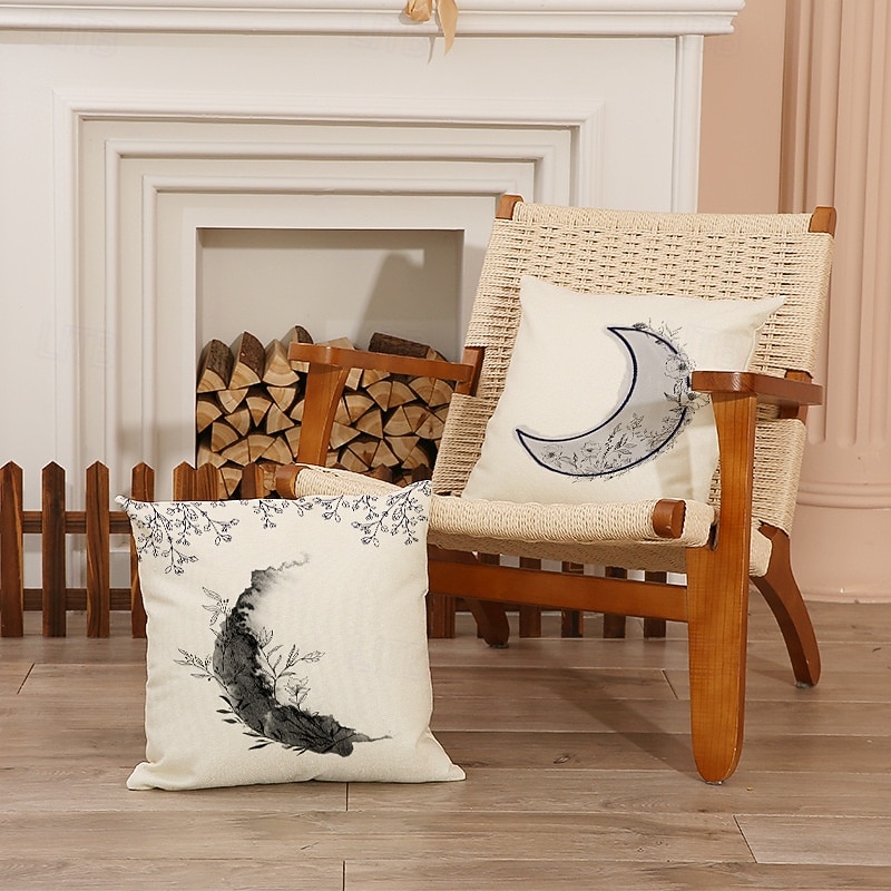 Housse de coussin décorative pour l'Aïd el-Fitr, imprimé croissant de lune sur une seule face, décoration pour les fêtes du Moyen-Orient, coussin polyvalent pour canapé, salon et salle de prière, de 2026 ? $12.99 –P5