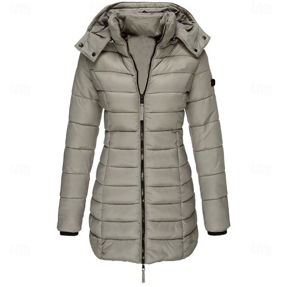Pentru femei Fâș Geacă puffer Palton Izolate Termic cald Fermoar Activ Zilnic Exterior Comfortabil Culoare solidă În aer liber Purtare Zilnică Casul / Zilnic Capișon Fit regulat Manșon Lung 2026 - $45.99 –P8