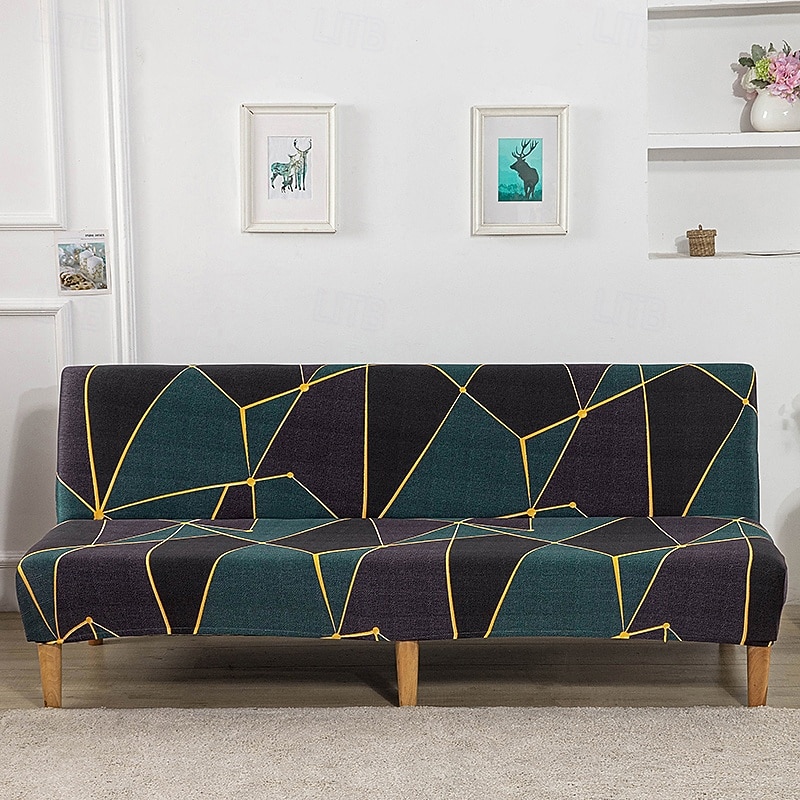 Housse de canapé-lit extensible en tissu imprimé, disponible en 3 tailles différentes, housse de canapé sans accoudoirs, housse de banc élastique, protection décorative pour le Nouvel An, décoration de 2026 ? $30.99 –P19