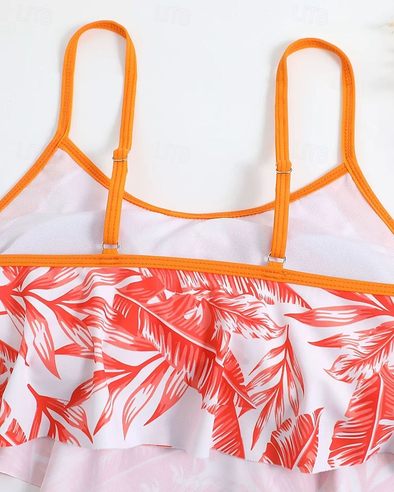 Damskie Strój kąpielowy Tankini 2-częściowa Tropikalny Ultra lekki (UL) Elastyczny Bez rękawów Kąpielówki Surfing Nurkowanie z rurką Lato 2026 - $18.99 –P15