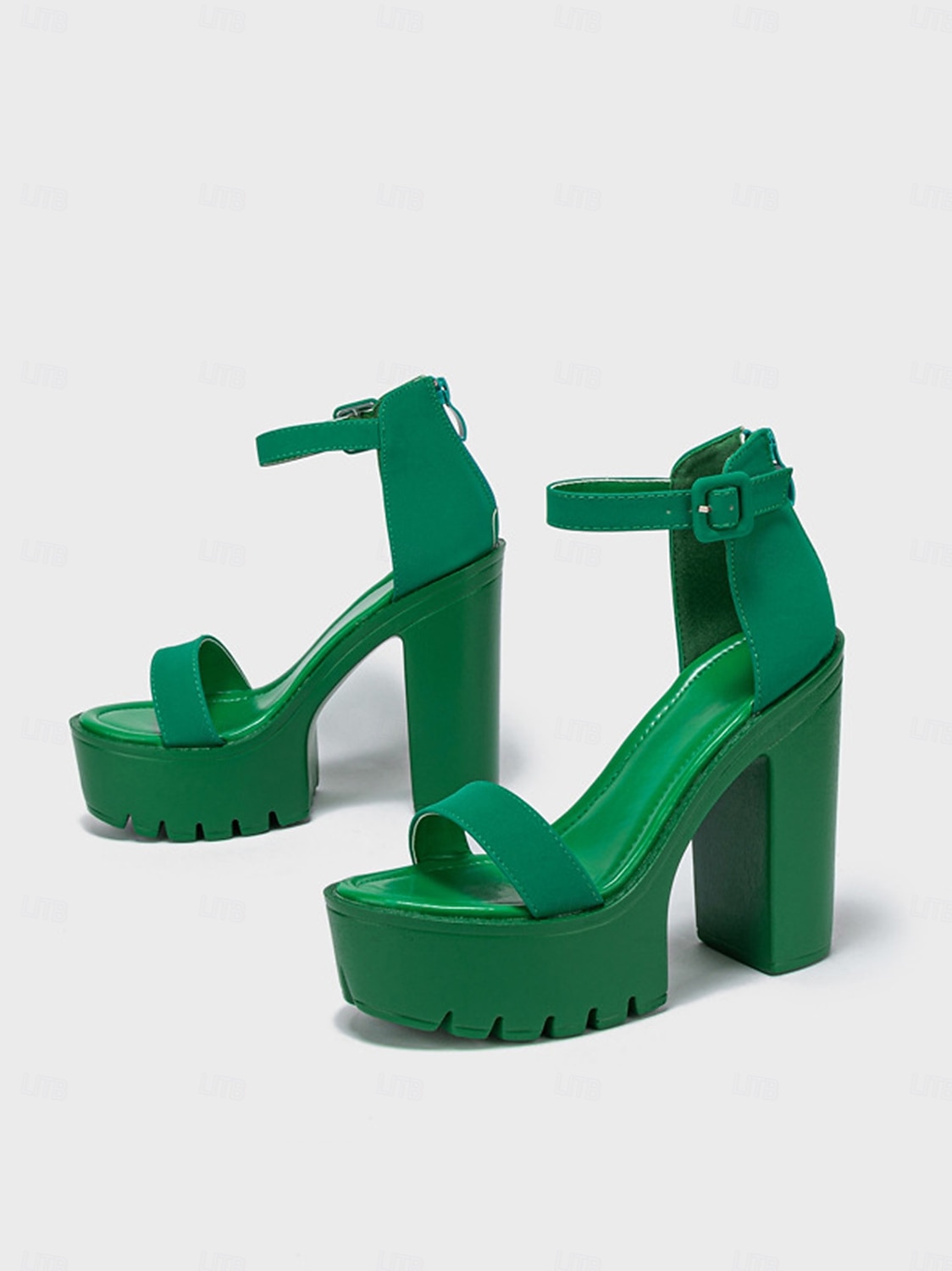naisten vihreät platform-sandaalit lohkokorolla - rohkeat nilkkaremmit avoimet kärjet juhlakengät Pyhän Patrickin päivän juhlintaan, irlantilaisiin festivaaleihin &yöjuhlat 2026 - $42.99 –P8