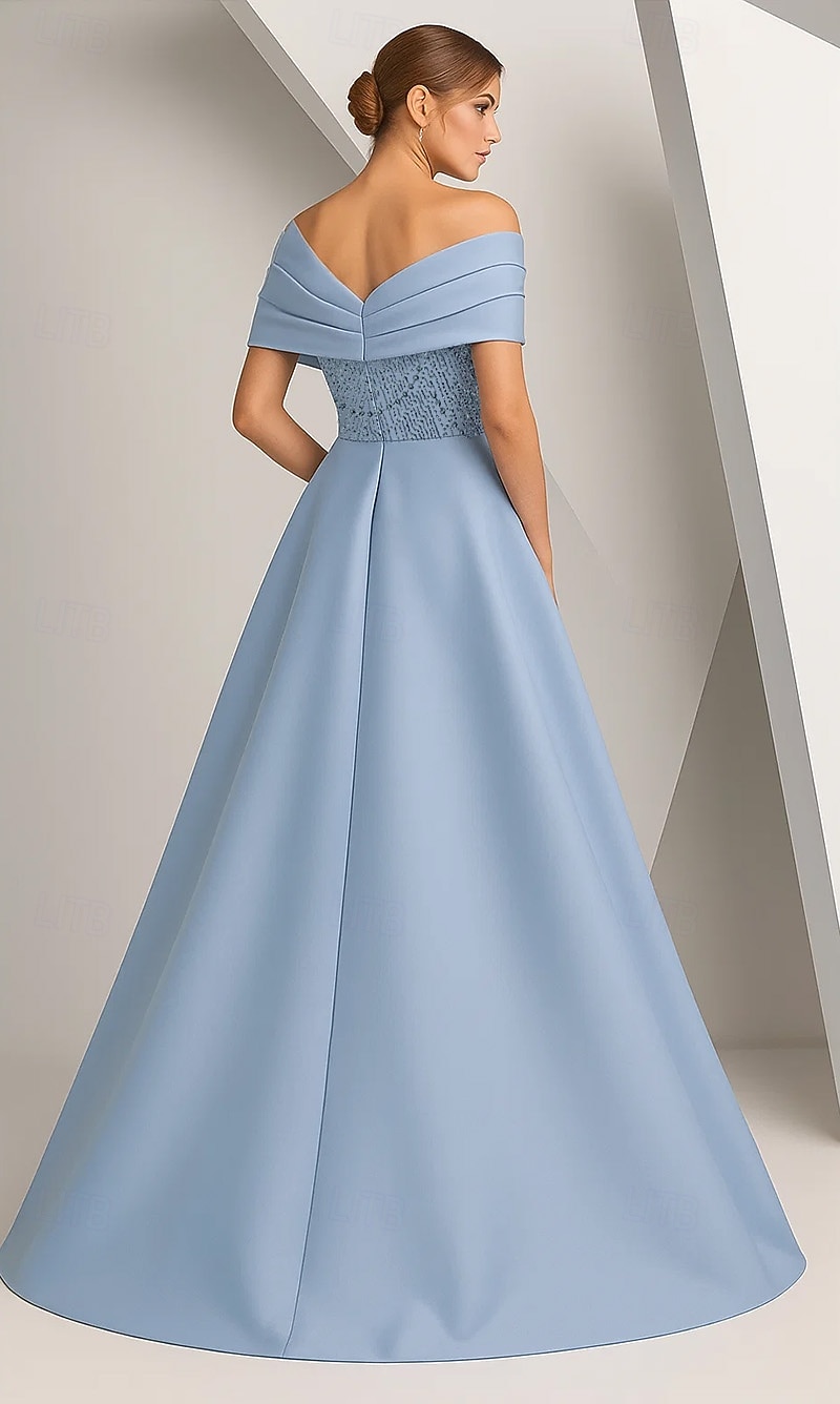 Ballkleid Meerjungfrauen-/Trompetenabend Bodenlang Perlenbestickt Abendkleid Kleid der Brautmutter Abendkleid Elegant seidig Halbformelle Kleider Ärmellos Schulterfrei Abschlussball Hochzeit Stretch 2026 - $218.49 –P3