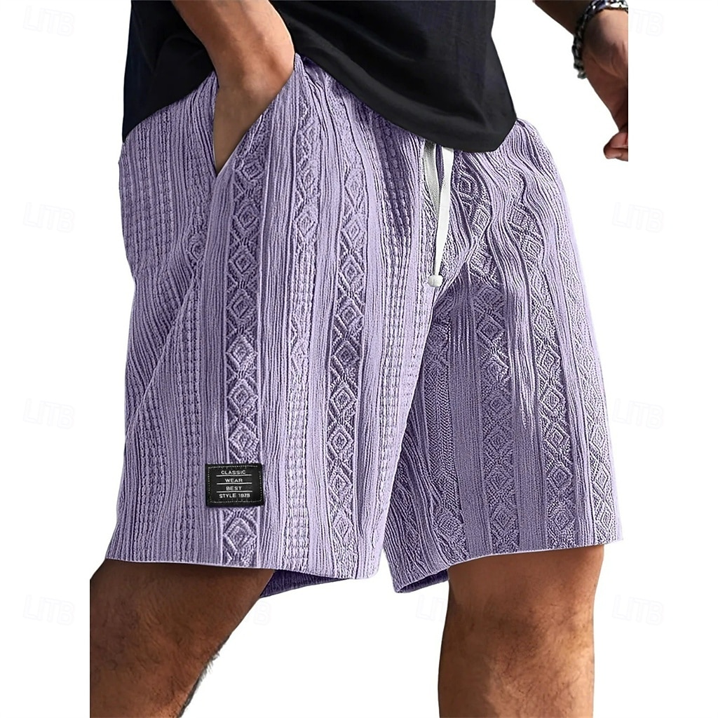 Pánské Letní šortky Plážové šortky Neformální šortky Texturované kraťasy Šňůrky Elastický pas Pevná barva Pohodlné Délka kolen Denní Venkovní Streetwear prázdniny Módní Námořnická modř Khaki Lehce 2026 - $22.99 –P10