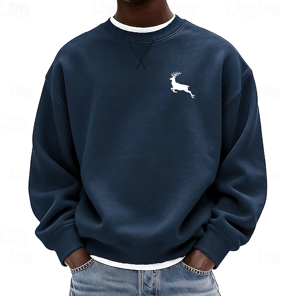 Homens Veado Moletom Manga Longa Moletons Gola Redonda Roupa de Esporte Clássico Casual Diário Todas as Estações Azul Preto Azul Royal Roupa Designer Impressão 3D S M L XL 2XL 3XL de 2026 por $32.99 –P5