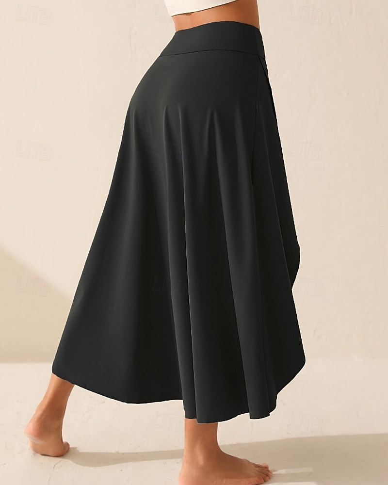 Mulheres Elegante Estilo bonito Médio Cintura Alta Saias Tecido Franzido Hem irregular Sem Elasticidade Diário Praia Preto Vermelho Azul Roxo Verão de 2026 por $16.99 –P4
