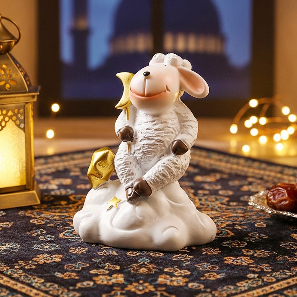 Ramadan Eid White Sheep on Cloud Resin Decor – Cute Eid al-Fitr Tabletop Ornament, Perfect for Ramadan Kareem Gifts, Home Decor, and Party Display 2026 - $14.99 –P5